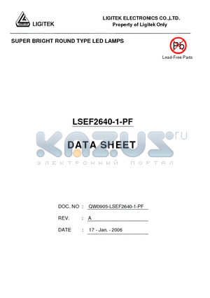 LSEF2640-1-PF datasheet - SUPER BRIGHT ROUND TYPE LED LAMPS