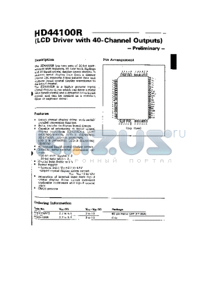 HD44100RFS datasheet - LCD Driver with 40-Channel Outputs