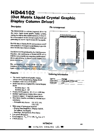 HD44102 datasheet - Dot Matrix Liquid Crystal Graphic Display Column Driver)