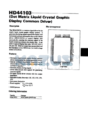 HD44103CH datasheet - DOT MATRIX LIQUID CRYCTAL GRAPHIC DISPLAY COMMON DRIVER