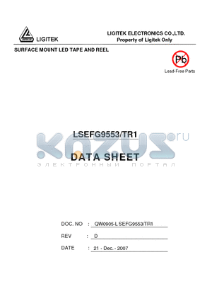 LSEFG9553/TR1 datasheet - SURFACE MOUNT LED TAPE AND REEL