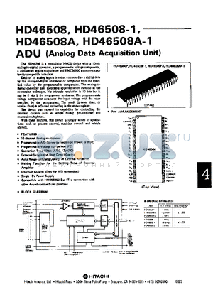 HD46508A datasheet - ADU(Analog Data Acquisition Unit)