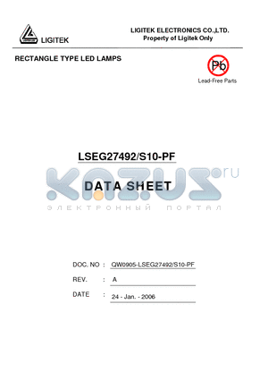 LSEG27492-S10-PF datasheet - RECTANGLE TYPE LED LAMPS