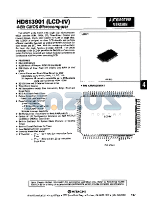 HD613901 datasheet - 4-BIT CMOS MICROCOMPUTER