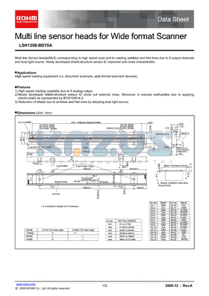 LSH1208-BD70A datasheet - Multi line sensor heads for Wide format Scanner