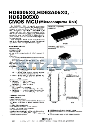 HD6305XOF datasheet - CMOS MCU(MICROCOMPUTER UNIT)