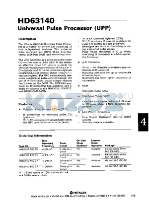 HD63140A00 datasheet - UNIVERSAL PULSE PROCESSOR