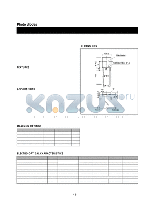 HP5FR2 datasheet - Photo diodes