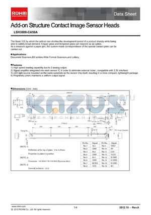 LSH3008-CA50A datasheet - Add-on Structure Contact Image Sensor Heads