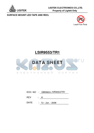 LSIR9553/TR1 datasheet - SURFACE MOUNT LED TAPE AND REEL