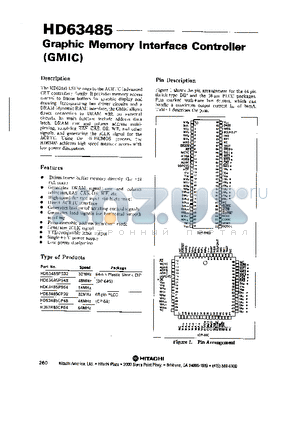 HD63485CP32 datasheet - GRAPHIC MEMORY INTERFACE CONTROLLER (GMIC)