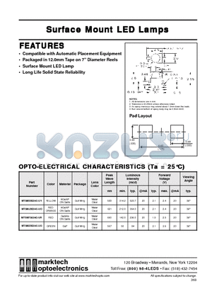 MTSM7302AG-UR datasheet - Marktech Gull Wing SMT LEDs