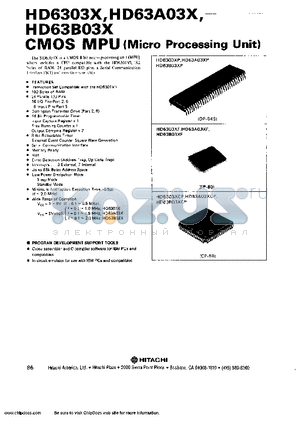 HD63A03X datasheet - CMOS MPU