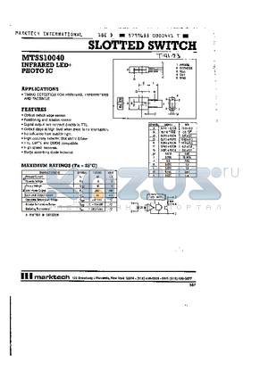 MTSS10040 datasheet - SLOTTED SWITCH