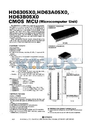 HD63B05X0P datasheet - CMOS MCU(MICROCOMPUTER UNIT)