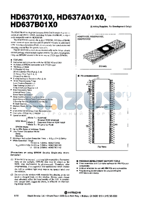 HD637A01X0C datasheet - Limiting Supplies. For Development Only