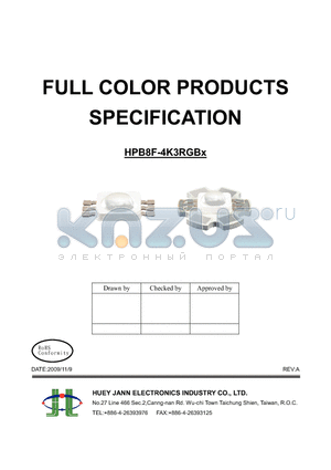 HPB8F-4K3RGBWPCB datasheet - FULL COLOR PRODUCTS SPECIFICATION