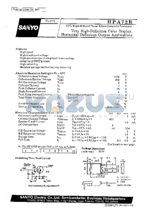 HPA72R datasheet - Very High-Definition Color Display, Horizontal Deflection Output Applications