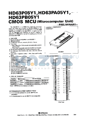 HD63P05Y1 datasheet - CMOS MCU