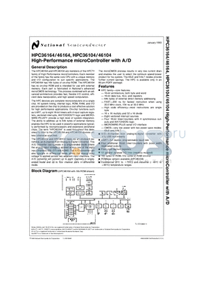 HPC36104 datasheet - High-Performance microController with A/D