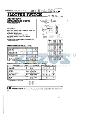 MTSS8000A datasheet - SLOTTED SWITCH