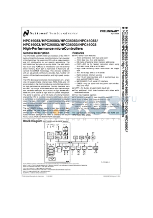 HPC46003V20 datasheet - High-Performance microControllers