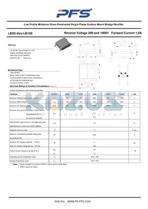 LB6S datasheet - Low Profile Miniature Glass Passivated Single-Phase Surface Mount Bridge Rectifier
