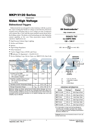 MKP1V160 datasheet - Sidac High Voltage