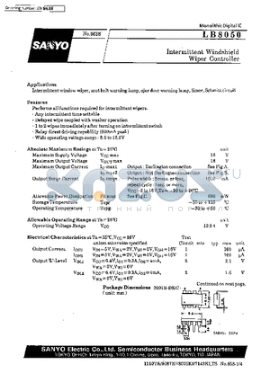 LB8050 datasheet - Intermittent Windshield Wiper Controller