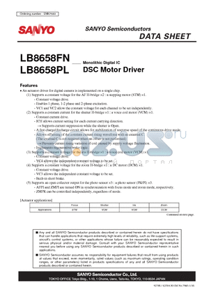 LB8658FN datasheet - Monolithic Digital IC DSC Motor Driver