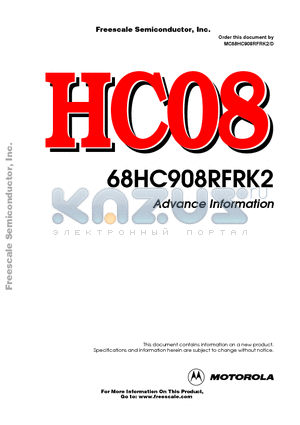 MC68HC908RFRK2CFA datasheet - Advance Information