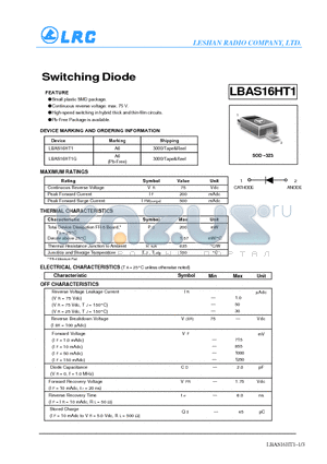 LBAS16HT1G datasheet - Switching Diode