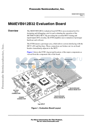 MC68HC912B32FU8 datasheet - M68EVB912B32 Evaluation Board