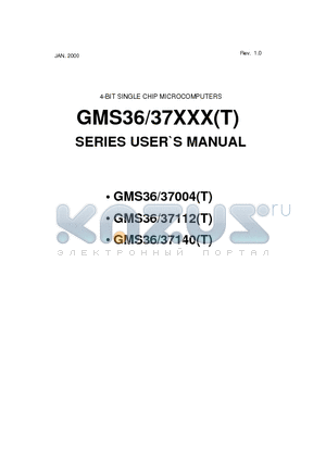 GMS36004T datasheet - 4-BIT SINGLE CHIP MICROCOMPUTERS