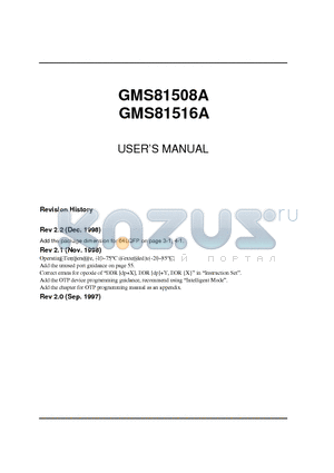 GMS81508A datasheet - USERS MANUAL