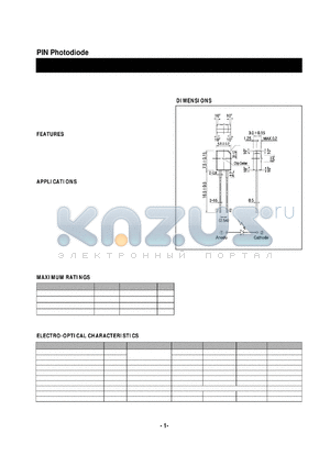 HPI-307 datasheet - PIN Photodiode