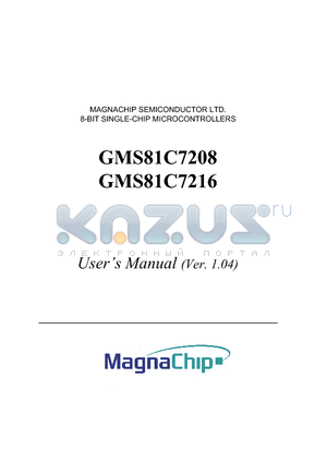 GMS81C7216 datasheet - 8-BIT SINGLE-CHIP MICROCONTROLLERS