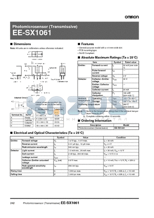 EE-SX1061 datasheet - Photomicrosensor (Transmissive)