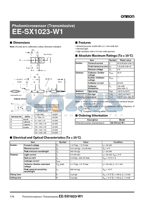 EE-SX1023-W1 datasheet - Photomicrosensor (Transmissive)
