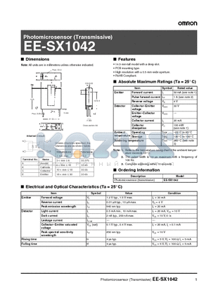 EE-SX1042 datasheet - Photomicrosensor (Transmissive)