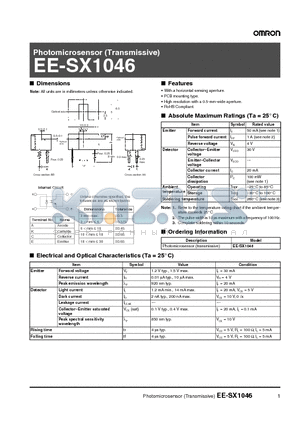 EE-SX1046 datasheet - Photomicrosensor (Transmissive)
