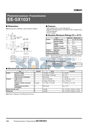 EE-SX1031 datasheet - Photomicrosensor (Transmissive)