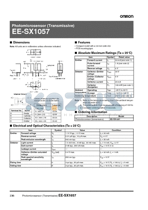 EE-SX1057 datasheet - Photomicrosensor (Transmissive)