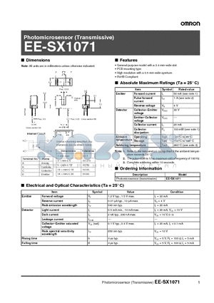 EE-SX1071 datasheet - Photomicrosensor (Transmissive)