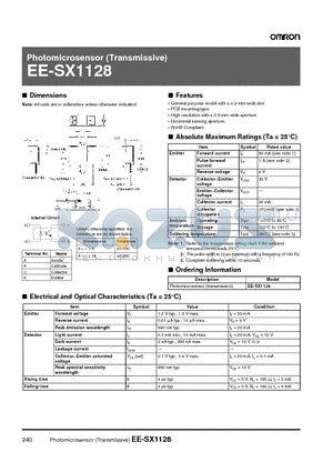 EE-SX1128 datasheet - Photomicrosensor (Transmissive)