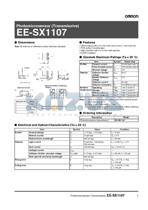 EE-SX1107 datasheet - Photomicrosensor (Transmissive)