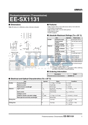 EE-SX1131 datasheet - Photomicrosensor (Transmissive)