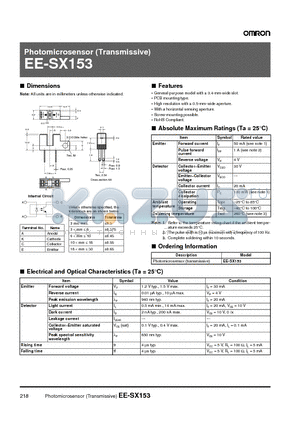 EE-SX153 datasheet - Photomicrosensor (Transmissive)