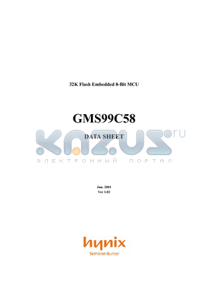 GMS99C58 datasheet - 32K FLASH EMBEDDED 8-Bit MCU