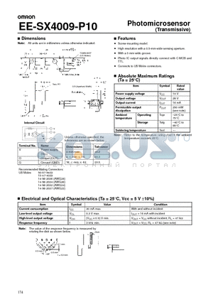 EE-SX4009-P10 datasheet - Photomicrosensor (Transmissive)